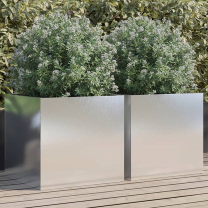 Jardineras 2 Unidades Acero Inoxidable Plateado 49x47x46 Cm_1