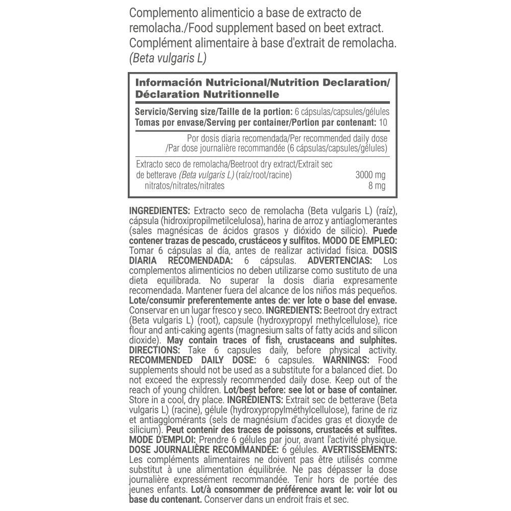Nitrobeet Extracto De Remolacha 3000mg - 60 Cápsulas Vegetales - Remolacha - Masmusculo_4