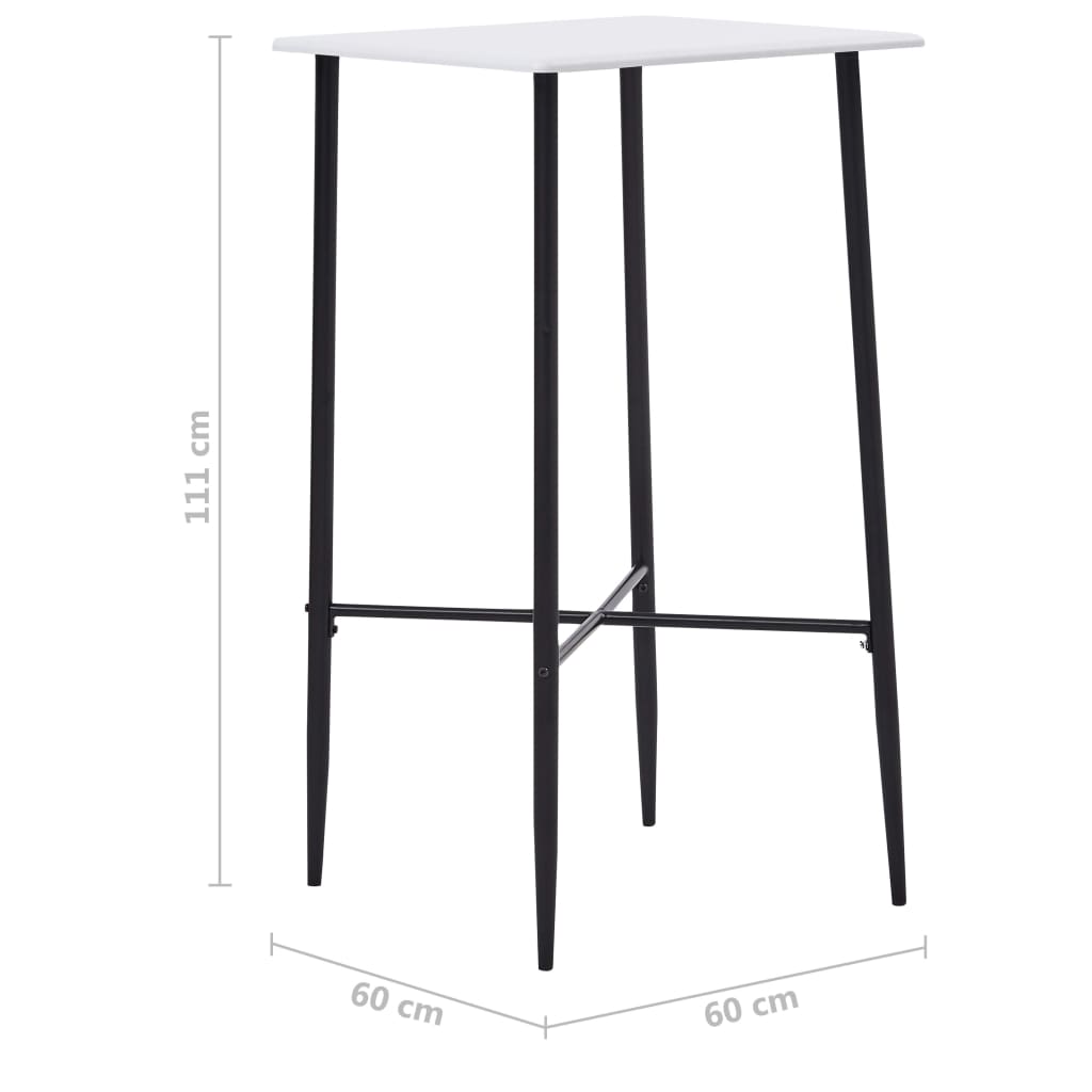 Mesa Alta De Cocina Mdf Blanco 60x60x111 Cm_3