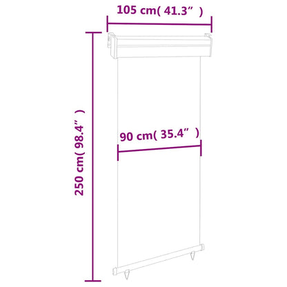 Vidaxl Toldo Lateral De Balcón Gris 105x250 Cm_2