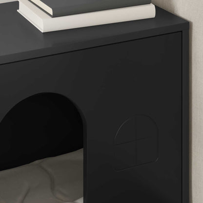 Casa Para Gatos Negro 51 X 30 X 52 Cm Madera De Ingeniería_3