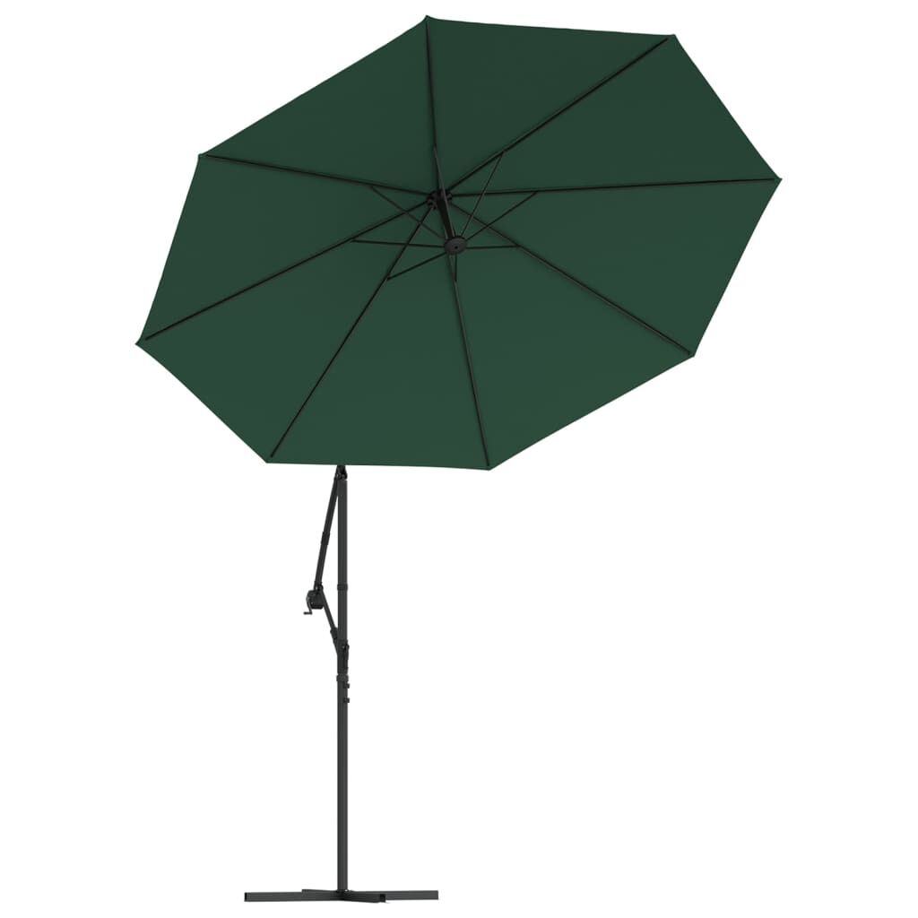 Vidaxl Sombrilla Colgante Con Luces Led Y Palo De Metal Verde 300 Cm_4