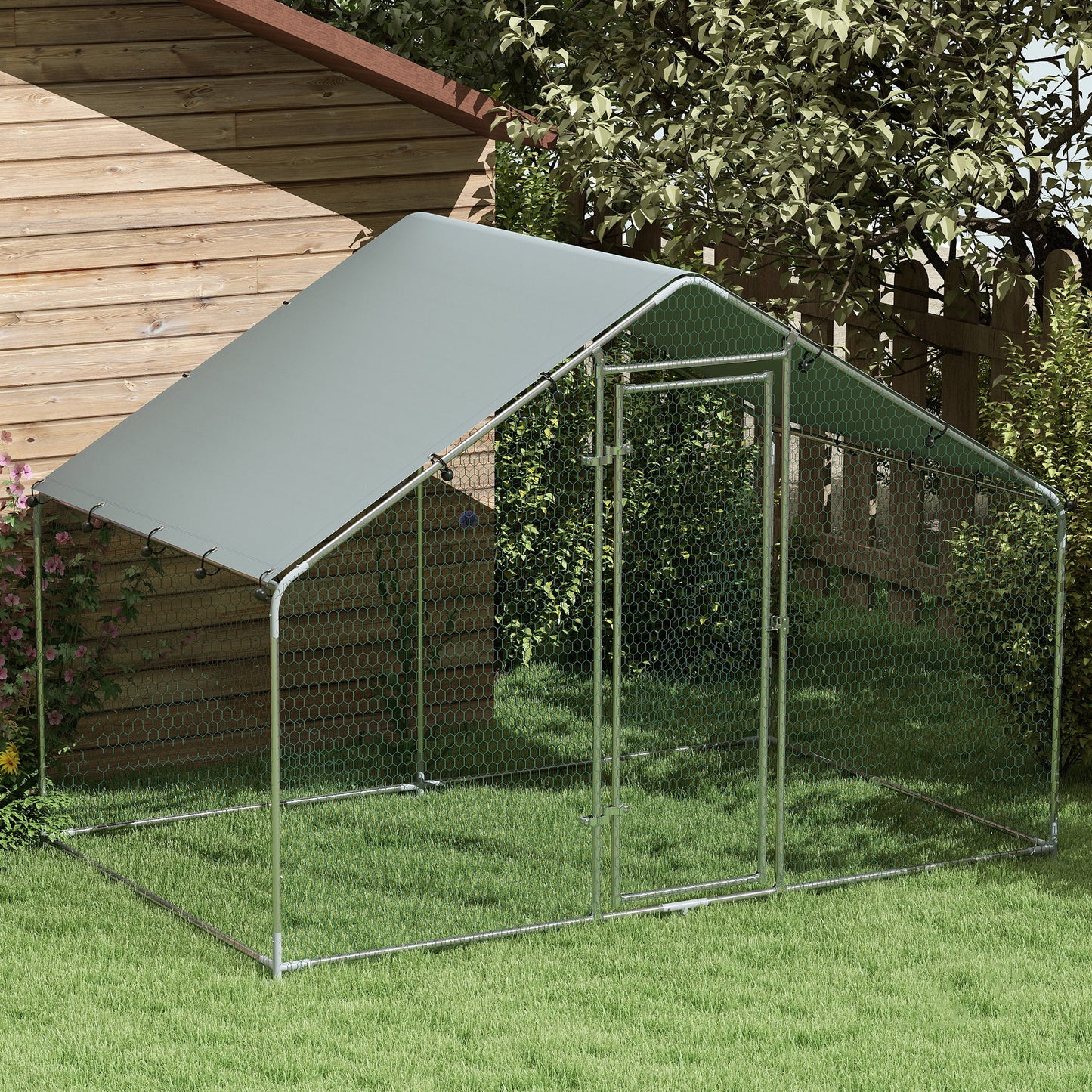 Pawhut Gallinero Para Exterior 3x1,7x1,9 M Con Cubierta Anti-uv E Impermeable_1