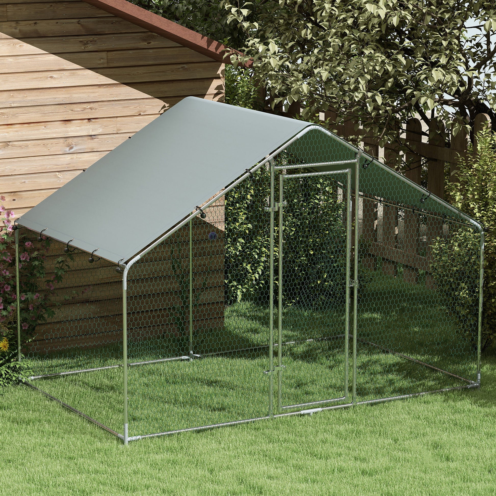 Pawhut Gallinero Para Exterior 3x1,7x1,9 M Con Cubierta Anti-uv E Impermeable_1