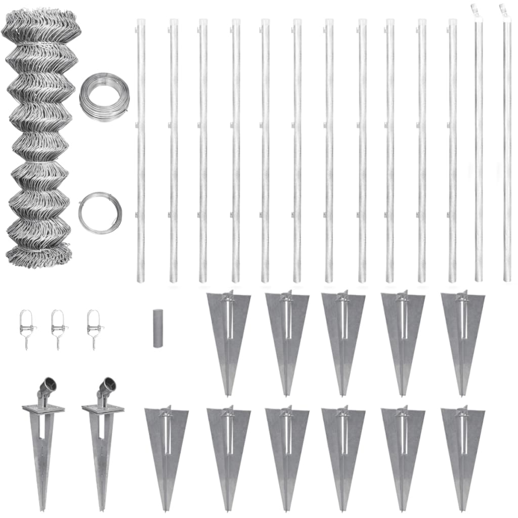 Valla Metálica Con Estacas Postes Acero Galvanizado 25x1,5 M / Vetonek_3