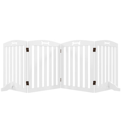 Pawhut Barrera De Seguridad Para Perros Plegable Con Pies Extraíbles Blanco_0