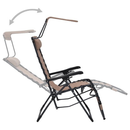 Tumbona Plegable De Textilene Gris Taupe_3