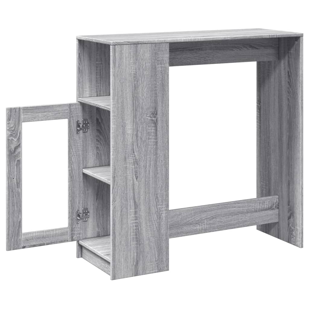 Mesa Alta Bar Con Estantes Gris Sonoma 101x40x103,5 Cm_3