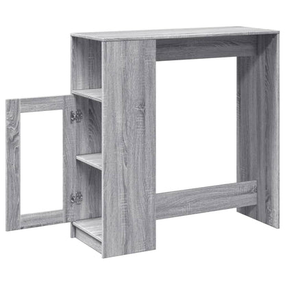Mesa Alta Bar Con Estantes Gris Sonoma 101x40x103,5 Cm_3