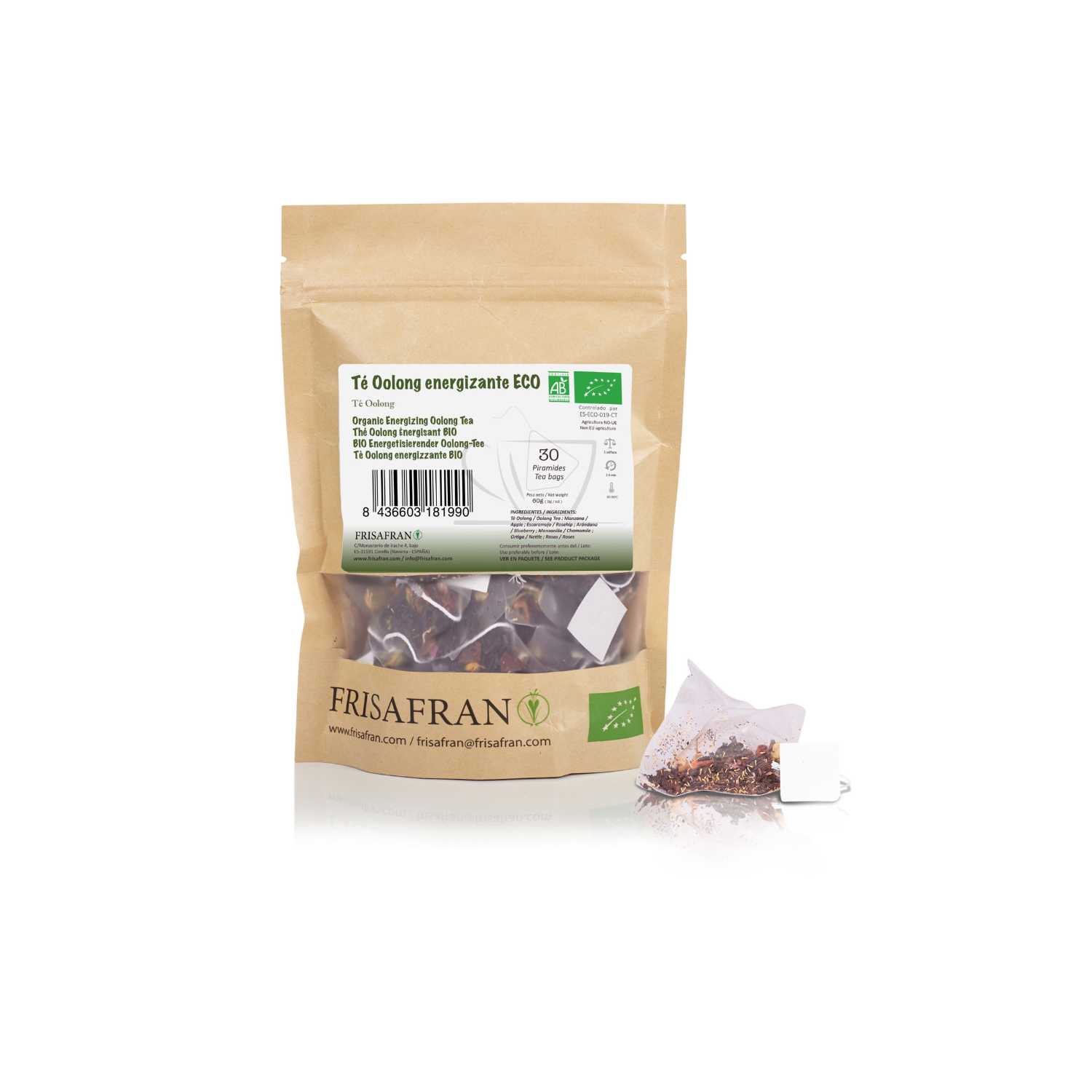 Té Oolong Ecológico | Pirámides | Calidad | Frisafran 60 Uds_0