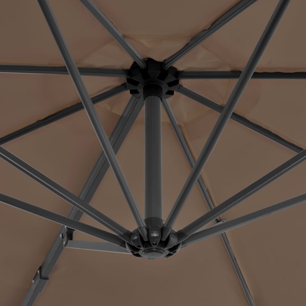 Vidaxl Sombrilla De Jardín Con Base Portátil Gris Taupe_4