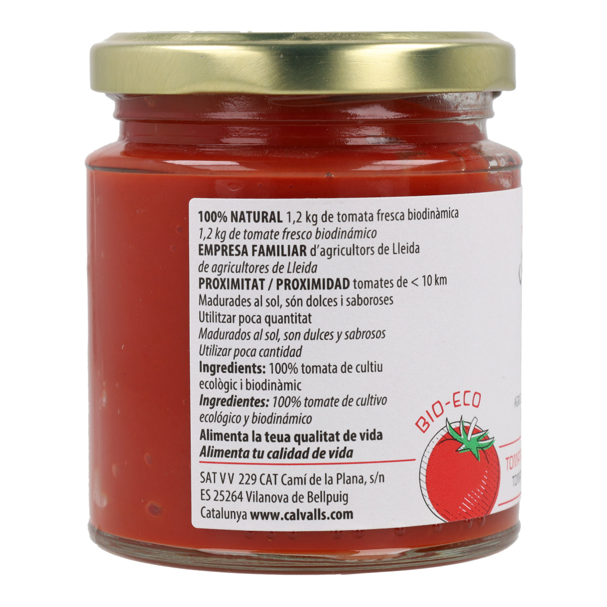 Concentrado tomate ECO Cal Valls, 250 g