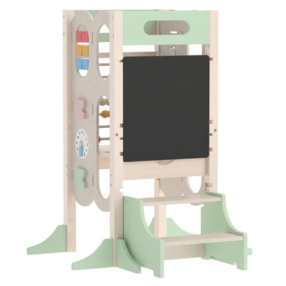 Banco Infantil Aiyaplay Painel Multicamadas, Madeira De Pinho Verde_0