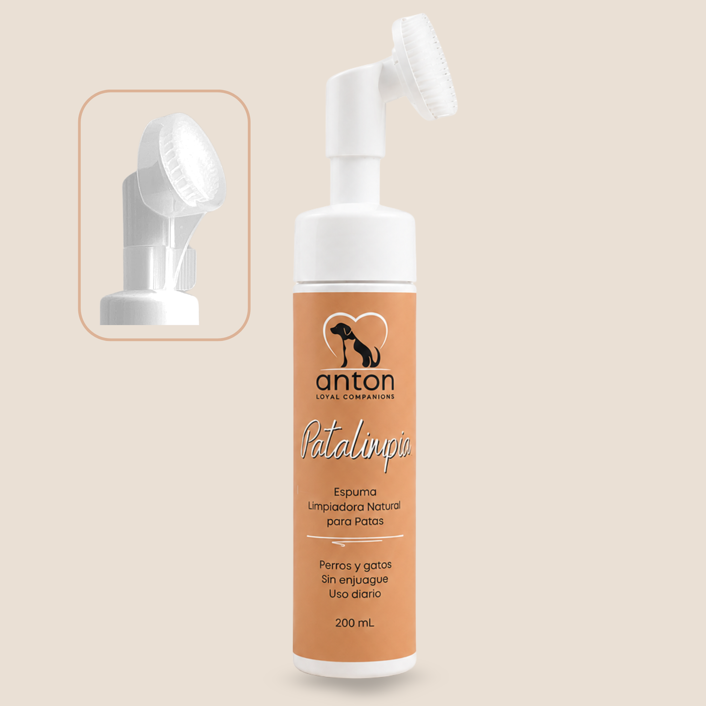 Espuma limpiadora natural para la higiene de las patas de perros y gatos – 200 ml_0
