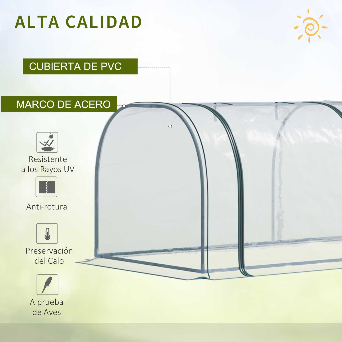 Outsunny Invernadero Caseta Para Jardín Terraza Cultivo De Planta Semilla_3