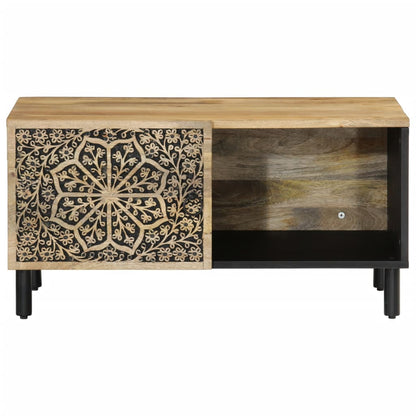 Mesa De Centro De Madera Maciza De Mango 80x50x40 Cm_3