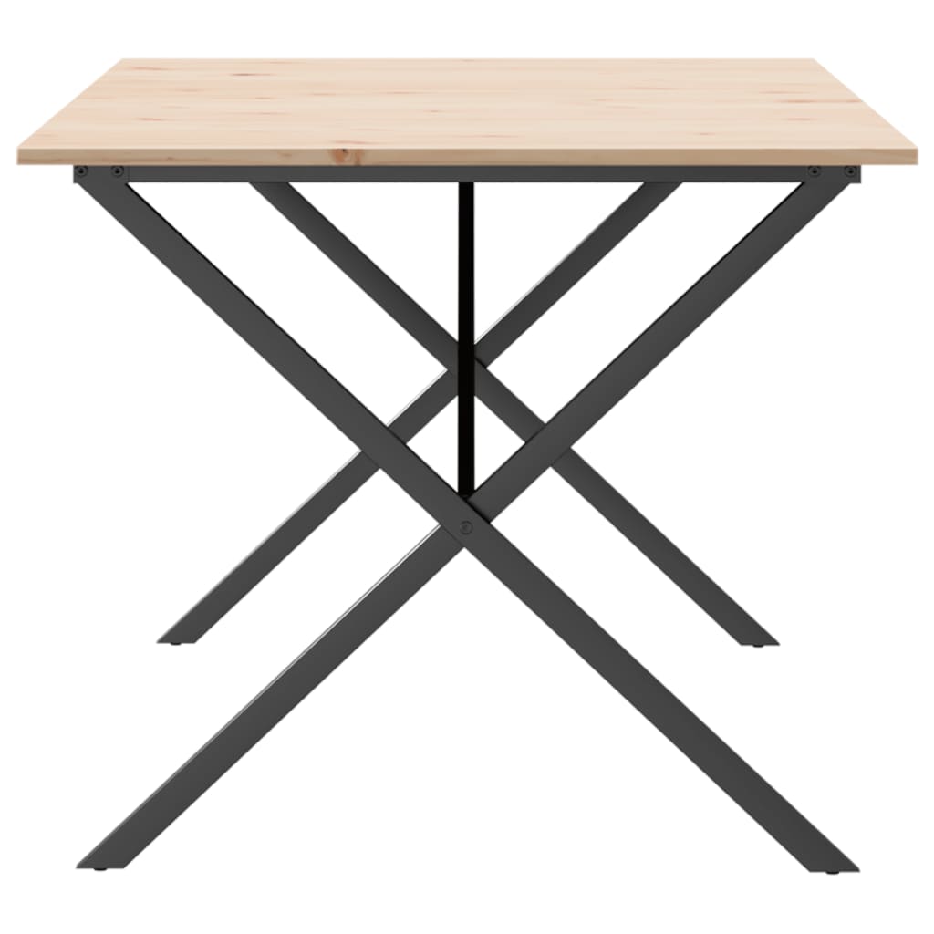 Mesa De Comedor Marco X Madera Maciza Pino Y Acero 180x90x75cm_3
