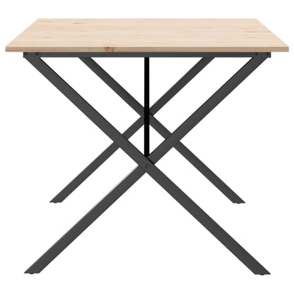 Mesa De Comedor Marco X Madera Maciza Pino Y Acero 180x90x75cm_3