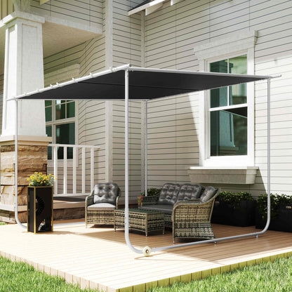 Outsunny Pérgola 3x3 M Con Ruedas Protección Uv 30+ Impermeable Gris Oscuro_4