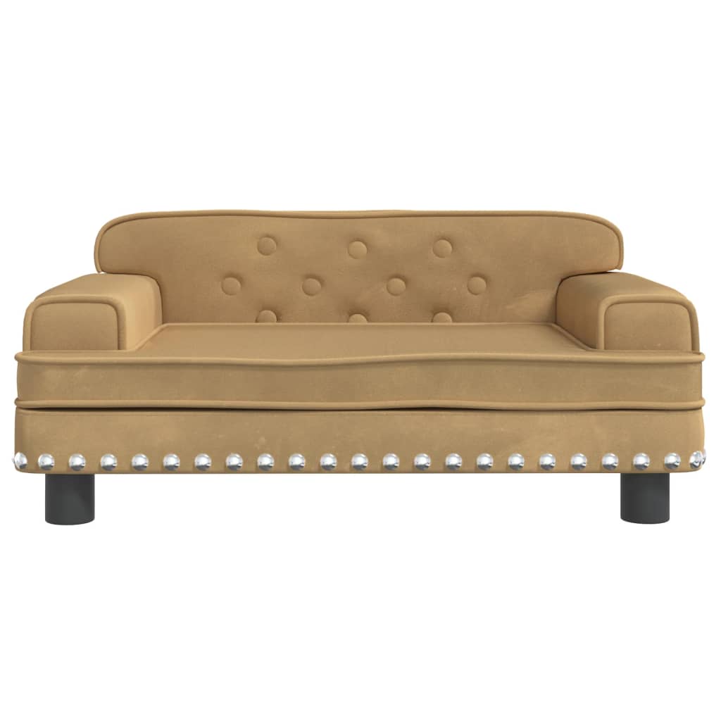 Cama Para Perros De Terciopelo Marrón 70x45x30 Cm / Vetonek_4