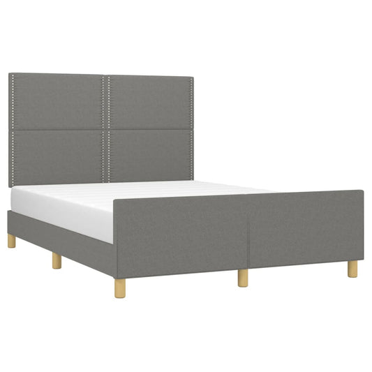 Estructura De Cama Con Cabecero De Tela Gris Oscuro 140x200 Cm / Vetonek_0