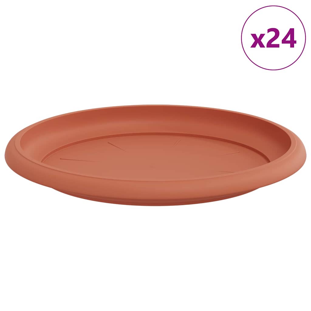 Bandeja Redonda Para Flores 24 Uds. Rojo Ladrillo Ø 17,5 X 2 Cm_0