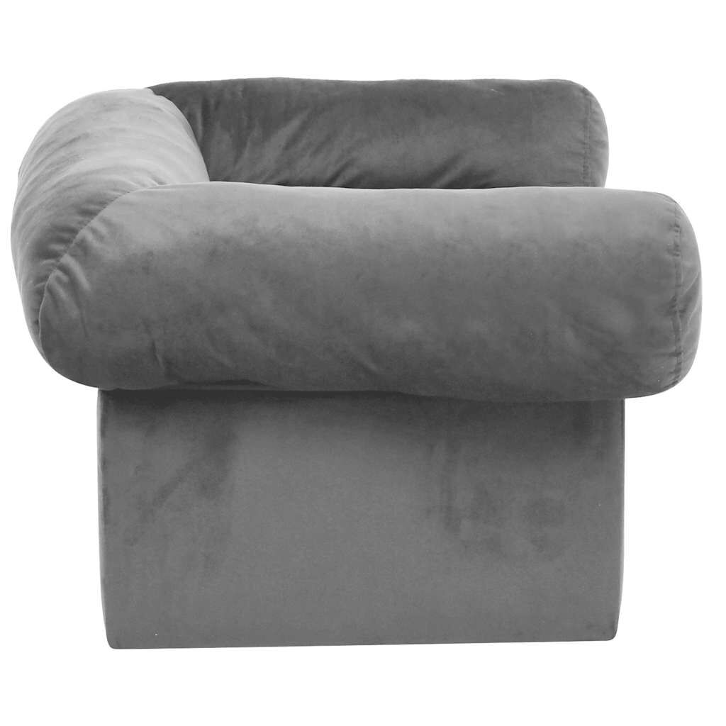 Vidaxl Sofá Para Perros Con Cajón Felpa Gris 75x50x38 Cm_4
