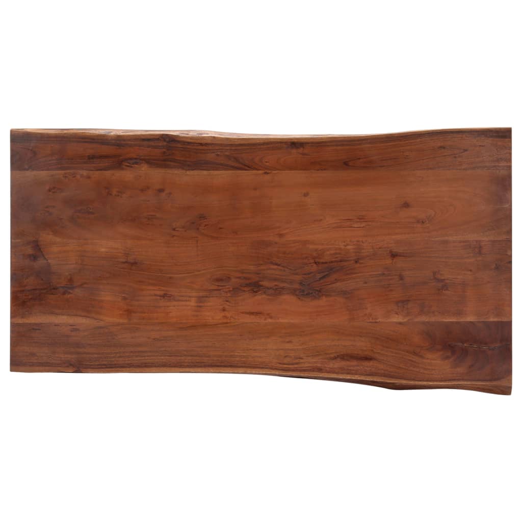 Mesa De Centro Borde Natural Madera Maciza Acacia 115x60x40 Cm_3