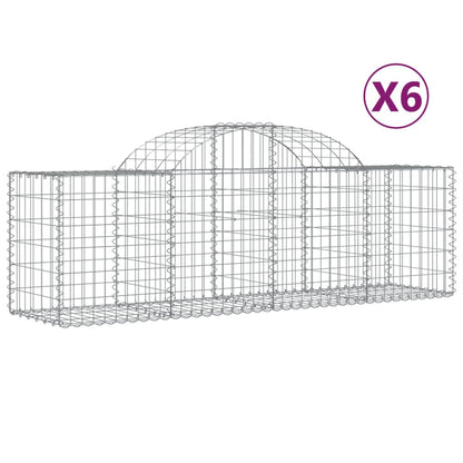 Cestas De Gaviones 6 Uds Forma De Arco Hierro 200x50x60/80 Cm_0