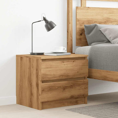 Mesita De Noche Madera De Ingeniería Roble Artisan 50x40x43.5cm_1