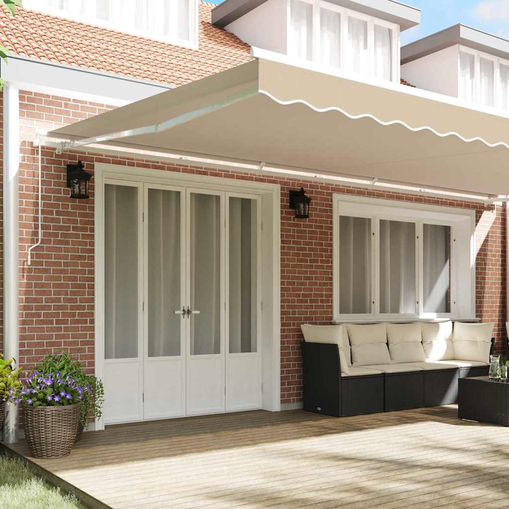 Toldo Retráctil Beige 600 X 300 Cm Poliéster Y Aluminio_2