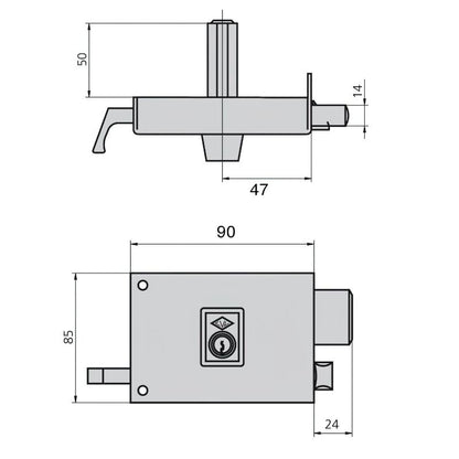 Cerradura Cvl 1125a/  8/he Derecha_1