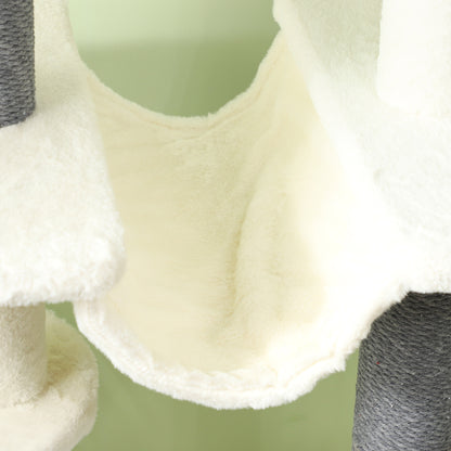 Pawhut Árbol Para Gatos De Suelo A Techo Con Altura Ajustable 225-255 Cm Crema_3