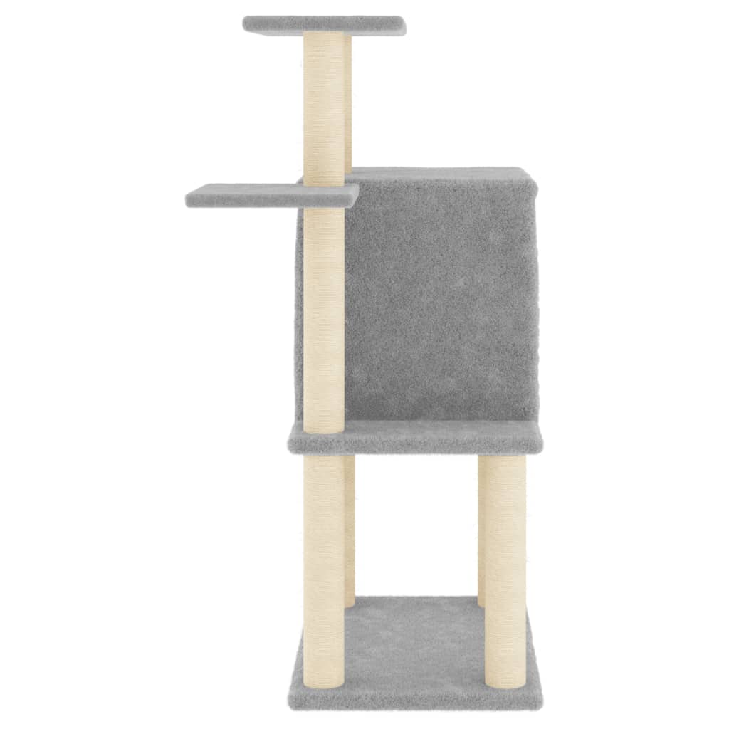 Rascador Para Gatos Con Postes De Sisal Gris Claro 97 Cm_3