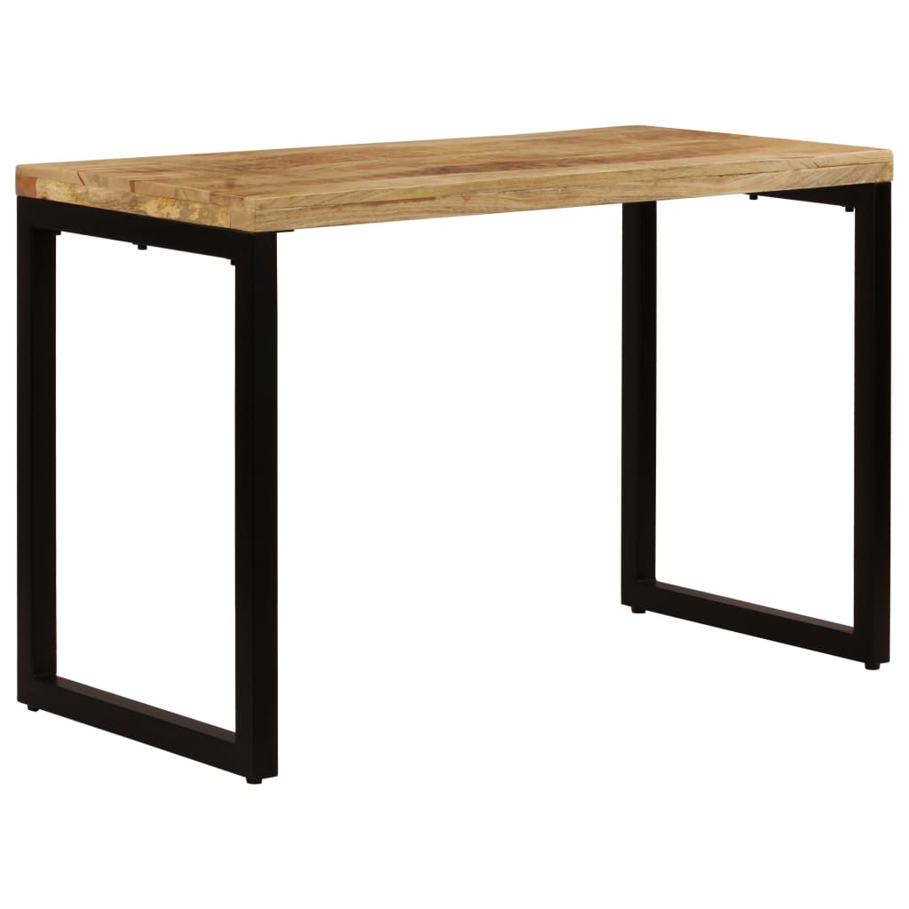 Mesa De Comedor De Madera Maciza De Mango Y Acero 115x55x76 Cm_0