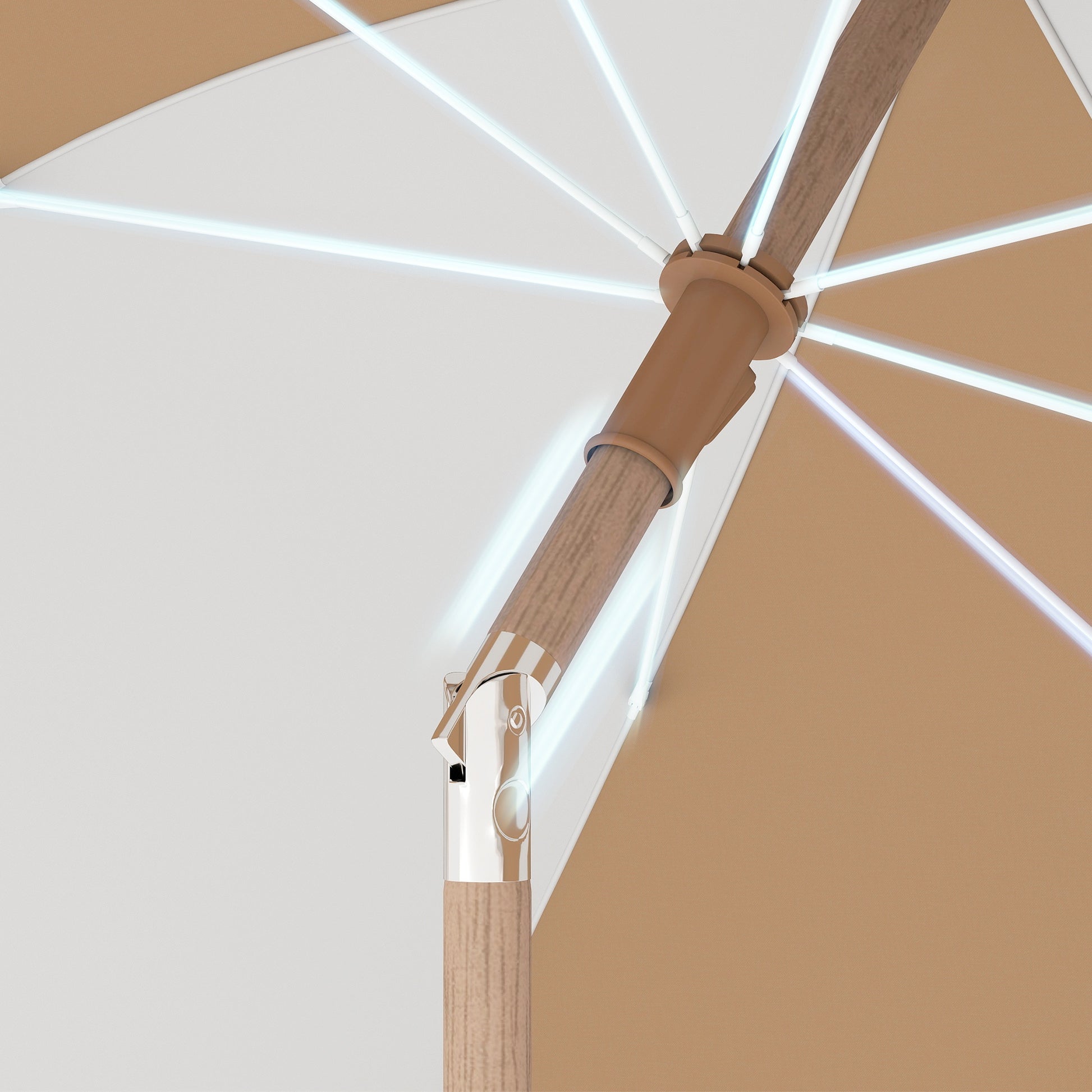 Outsunny Sombrilla De Playa Ø175 Cm Altura Ajustable Inclinación Blanco Y Beige_3