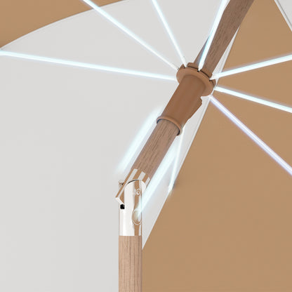 Outsunny Sombrilla De Playa Ø175 Cm Altura Ajustable Inclinación Blanco Y Beige_3