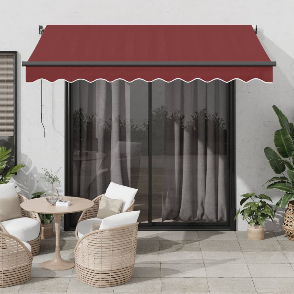 Toldo Retráctil Automático Con Leds Burdeos 350x250 Cm_1
