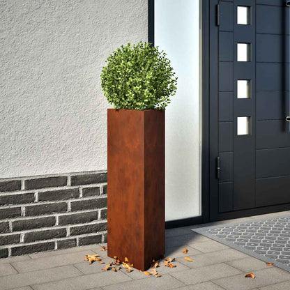 Jardineras Triangulares 2 Uds Acero Oxidado 30x26x75 Cm_1