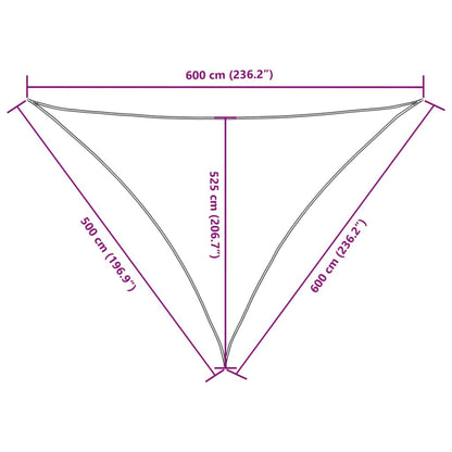 Vidaxl Toldo De Vela Triangular Tela Oxford Negro 5x6x6 M_2