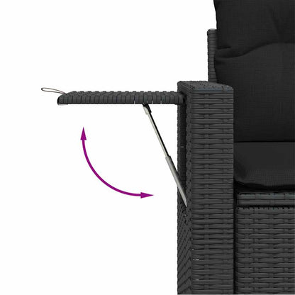 Set De Sofás De Jardín 7 Pzas Con Cojines Ratán Sintético Negro / Vetonek_1