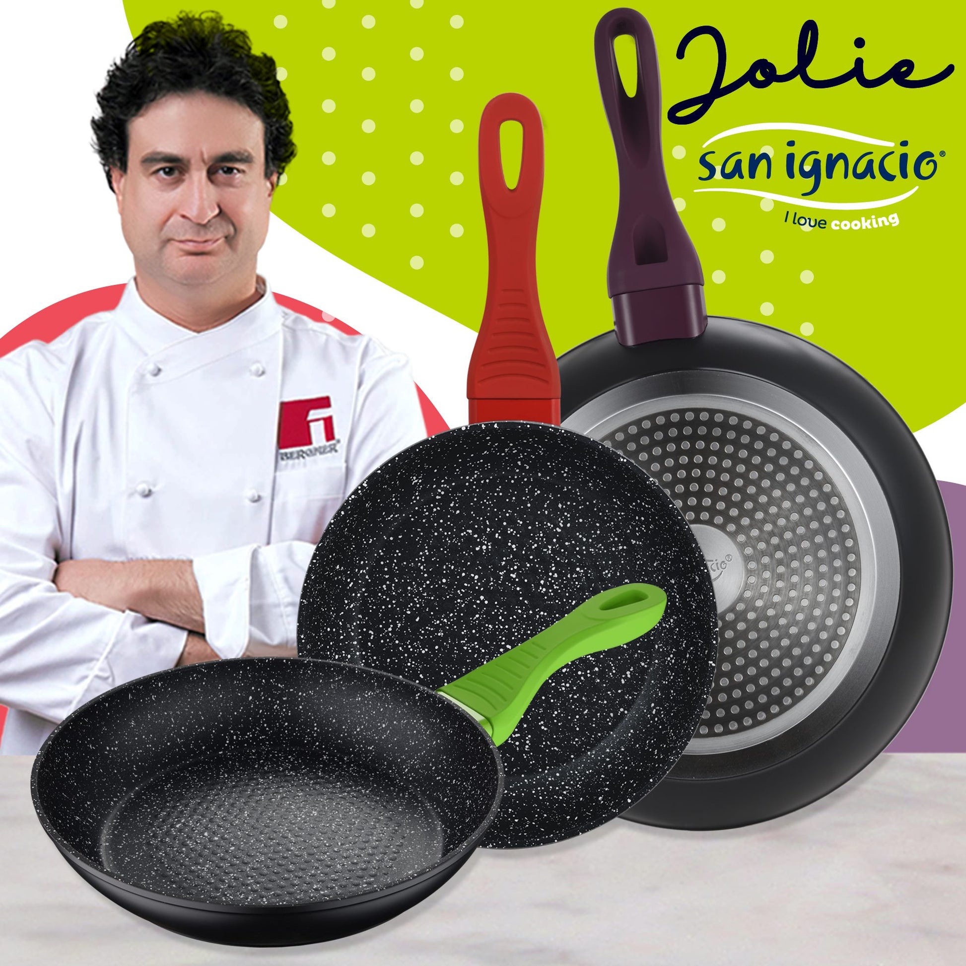 Pack De 3 Sartenes De 20/24/28cm En Aluminio Forjado + Set De 3pc Utensilios De Cocina En Silicona Y Madera_1