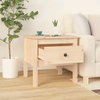 Mesa Auxiliar De Madera Maciza De Pino 50x50x49 Cm_1