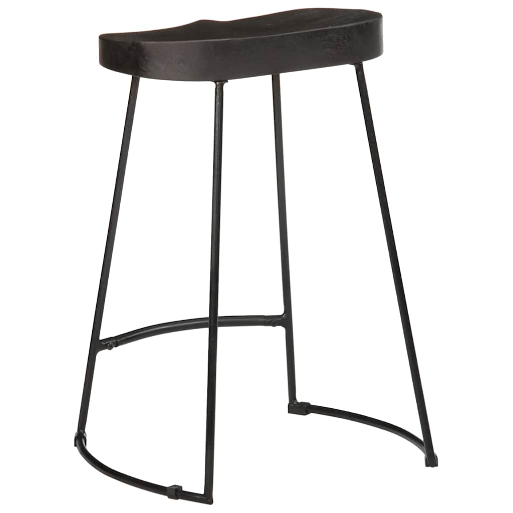 Taburetes De Barra 45x40x62 Cm Madera Maciza De Mango_2