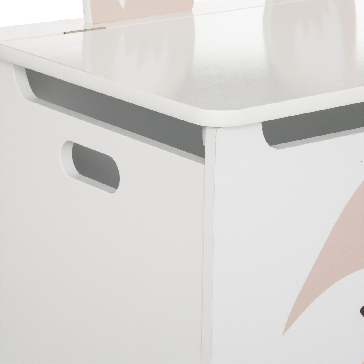 Baúl Infantil zorro En Madera Color Blanco_2