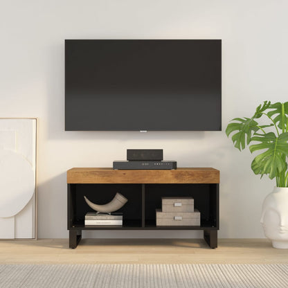Mueble De Tv Madera Maciza De Mango 85x33x43,5 Cm_0