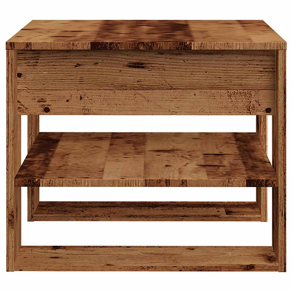 Mesa De Centro Madera De Ingeniería Madera Antigua 55,5x55x45cm_3
