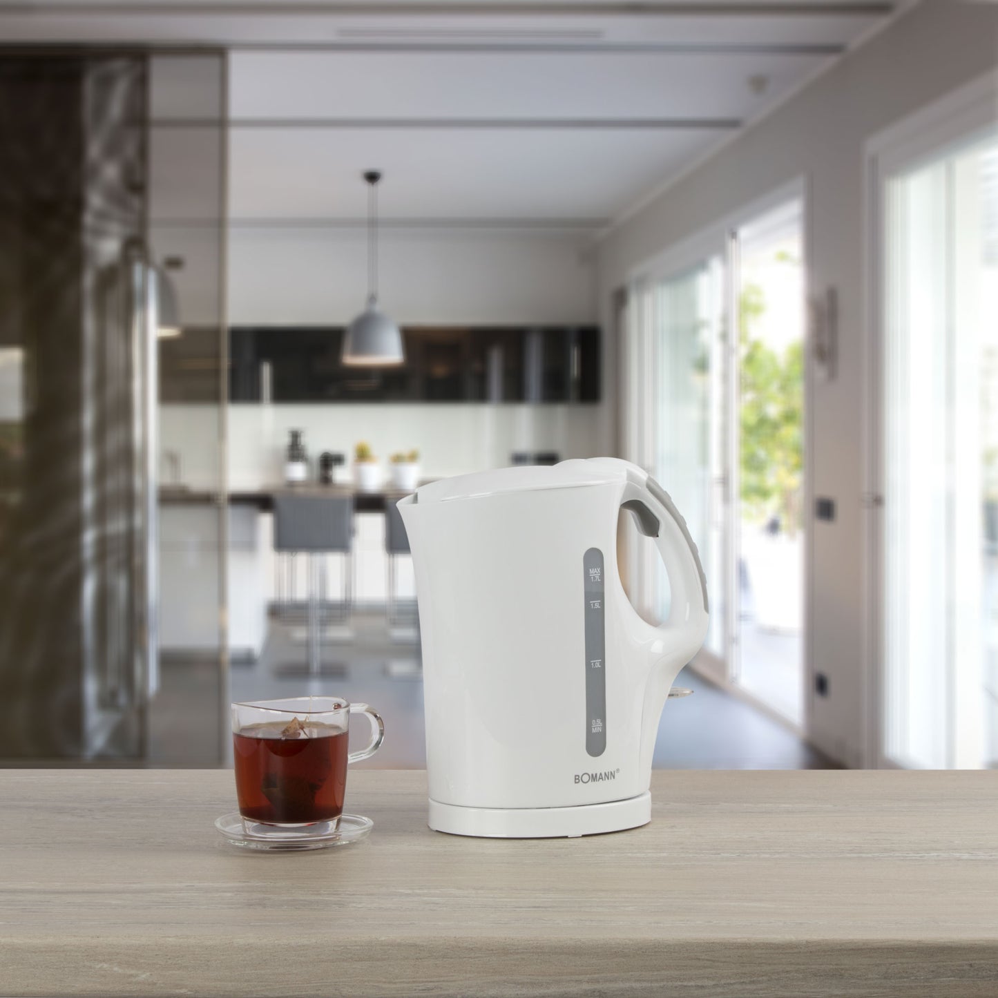 Hervidor Agua Eléctrico, 1,7 L, Resistencia Acero Inox., Inalámbrico, Apagado Automático Bomann Wk 5011 Cb, 2200w