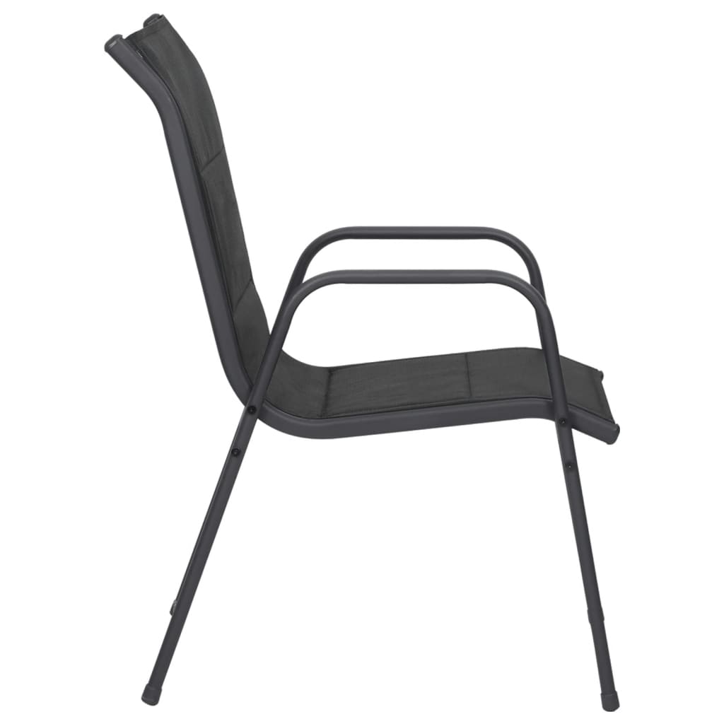 Vidaxl Juego De Comedor Para Jardín 3 Piezas Acero Negro_5