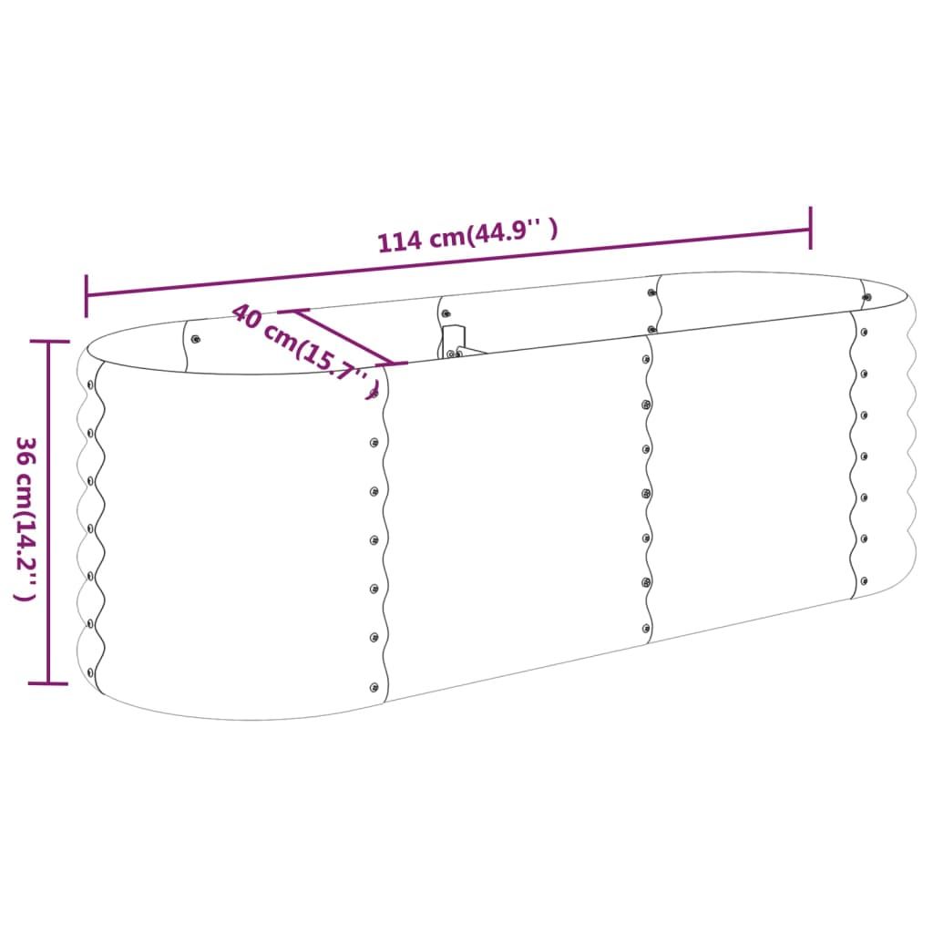 Jardinera Acero Galvanizado Marrón 114x40x36 Cm_5